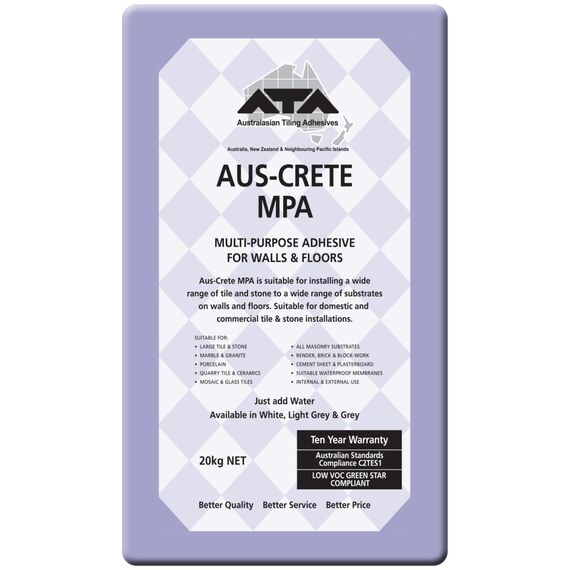 Aus-Crete MPA High-Performance Tile Adhesive White 20kg