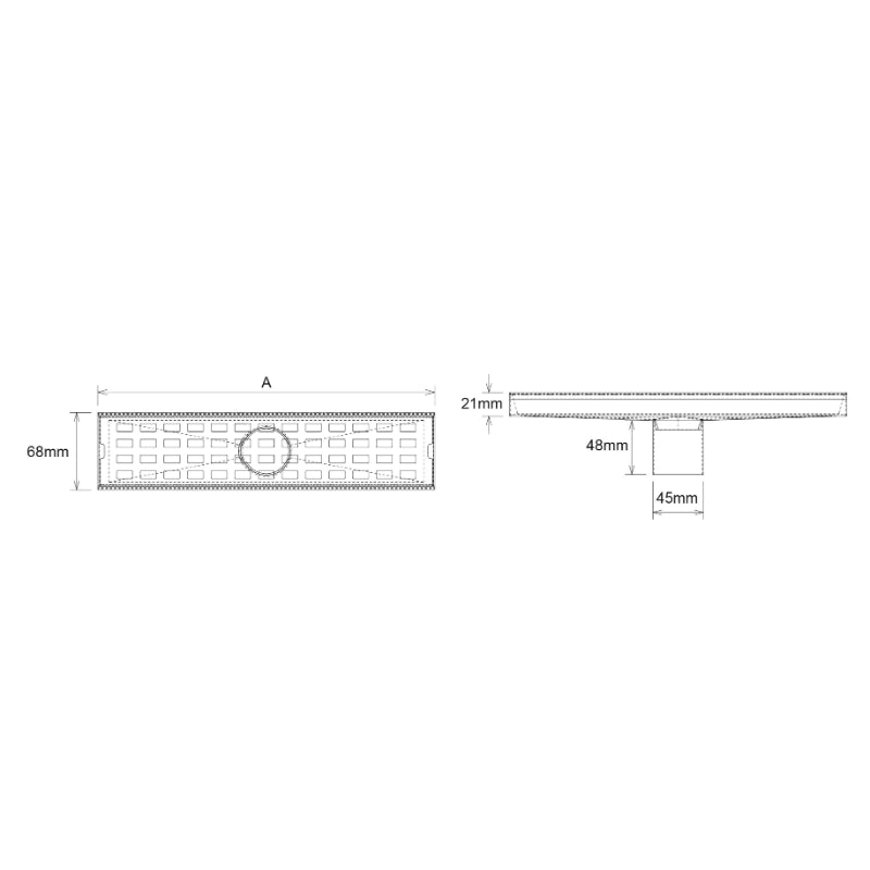 DTA Tile-In Cover 316 Stainless Steel 600mm - Black