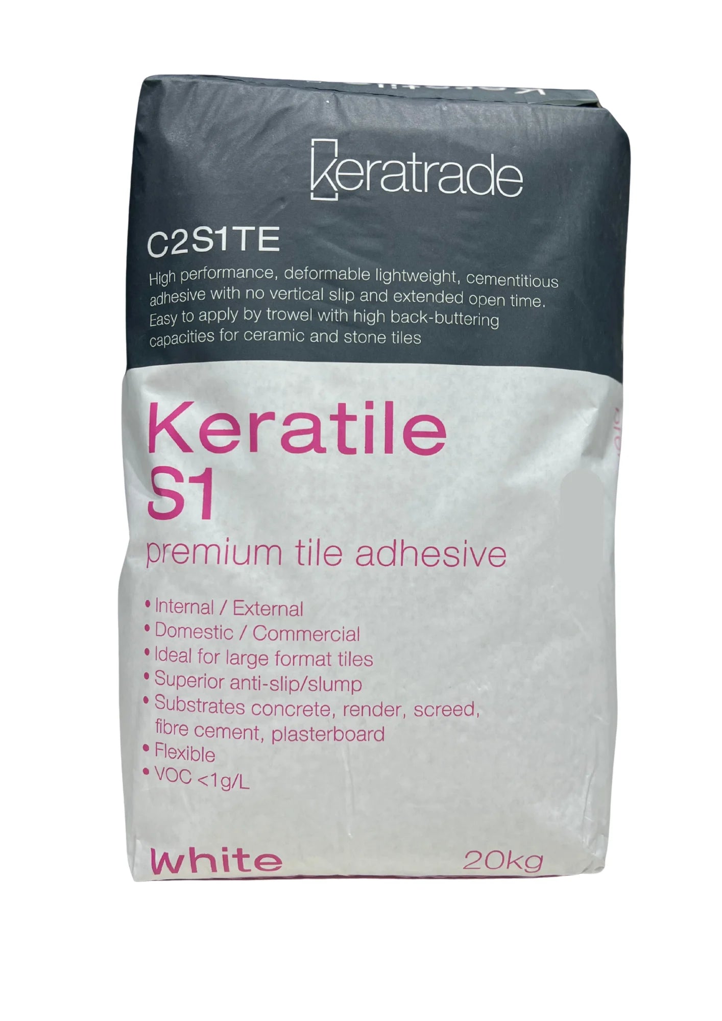 Mapei Keratile C2S1TE Premium Tile Adhesive White 20kg