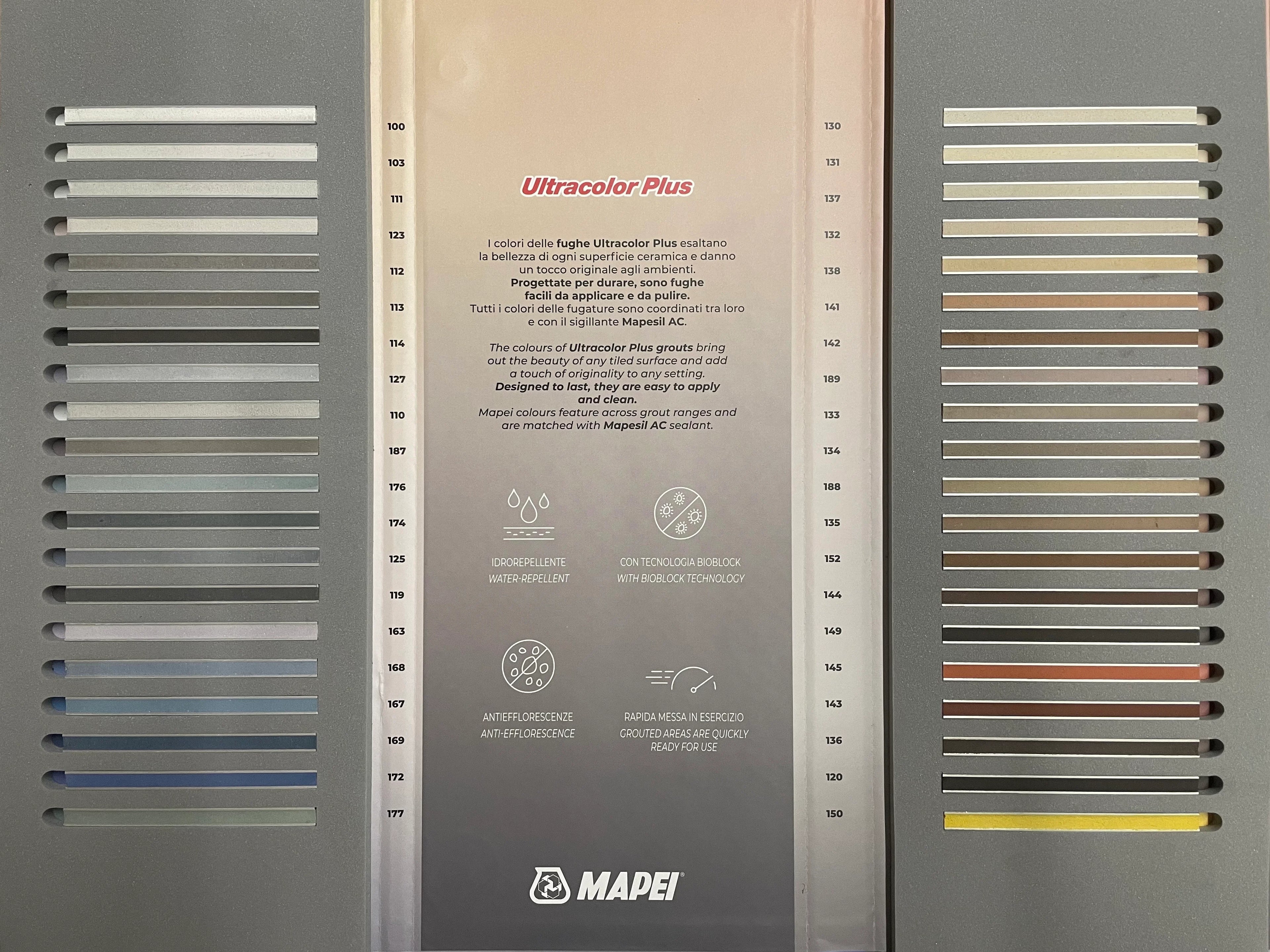 Mapei Ultracolor Plus Grout Colour Chip Card